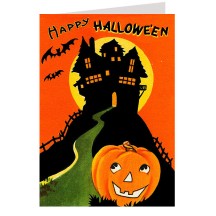 Haunted House Halloween Card ~ England